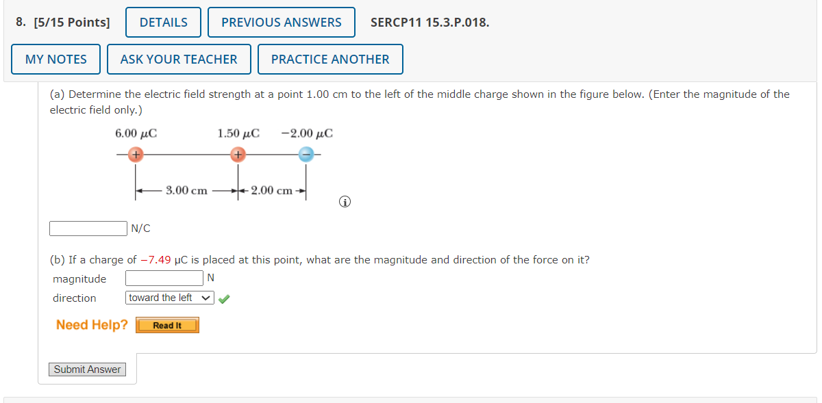 Solved (a) ﻿Determine the electric field strength at a point | Chegg.com