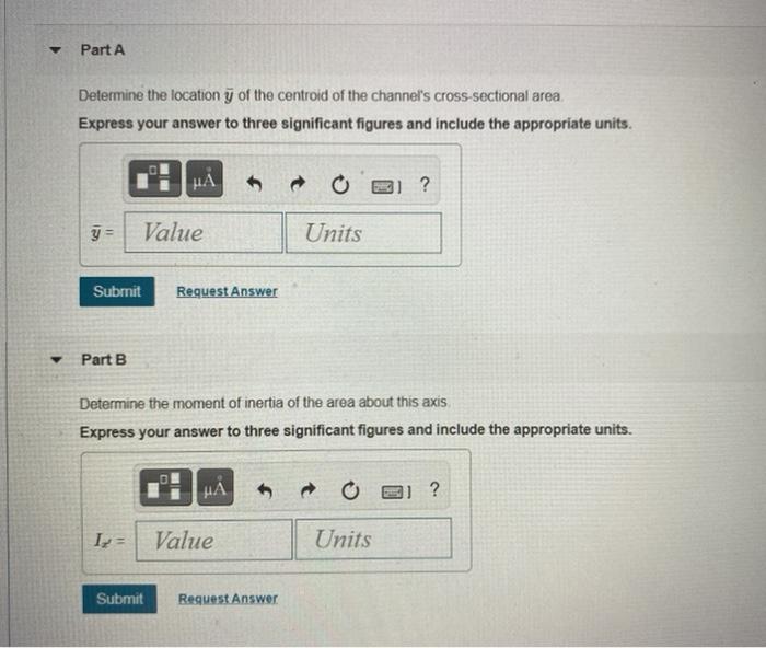 Solved Part A Determine the location y of the centroid of | Chegg.com