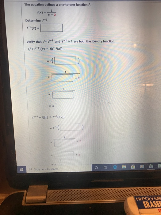 Solved The equation defines a one-to-one function. Determine | Chegg.com