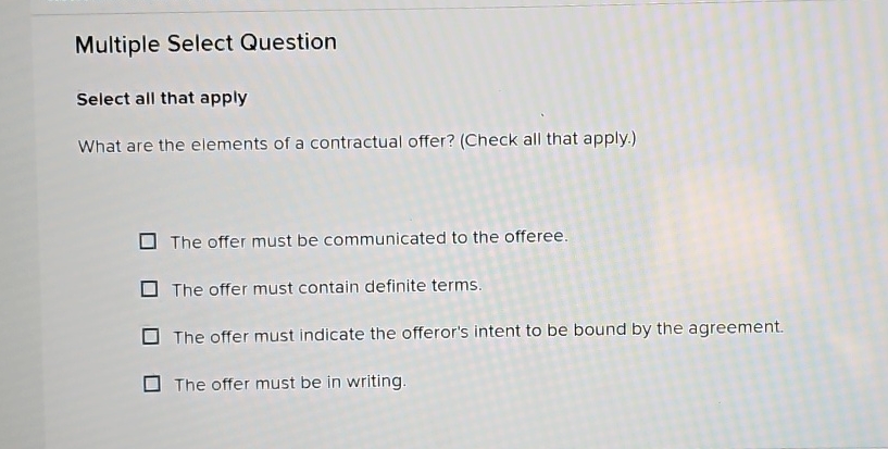 Solved Multiple Select QuestionSelect all that applyWhat are | Chegg.com