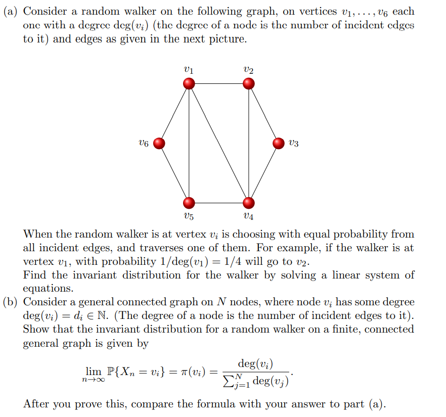 Solved ? (a) Consider a random walker on the following | Chegg.com
