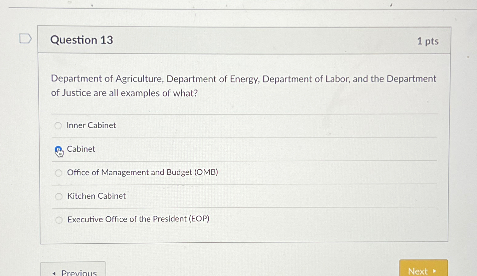 Solved Question 131ptsDepartment of Agriculture, Department | Chegg.com