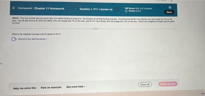 Solved = Homework: Chapter 11 Homework Question 1, P11-1 | Chegg.com