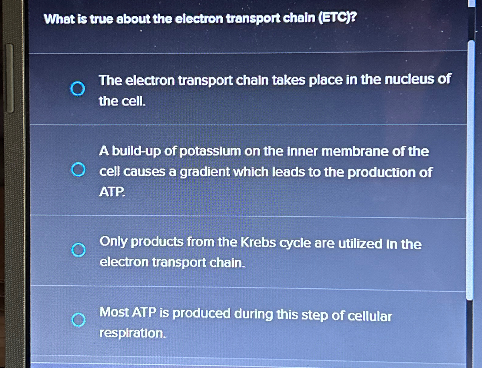 Solved What is true about the electron transport chain | Chegg.com