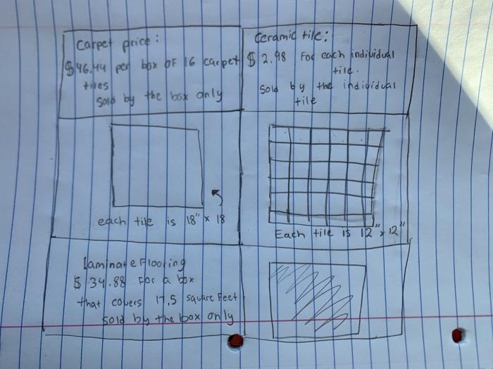 1. Determine the cost of flooring the home office