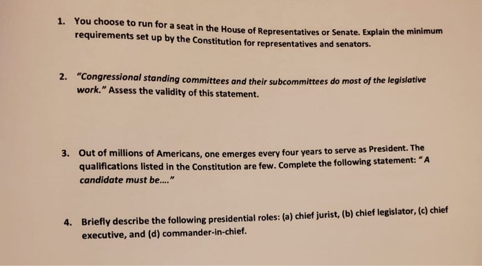 requirements to run for a seat in the house of representatives