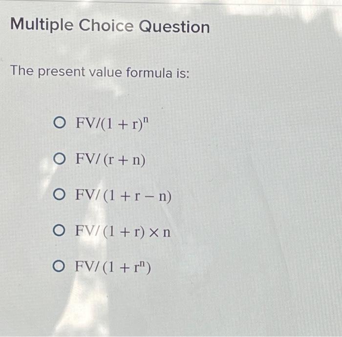 Present Value Formula
