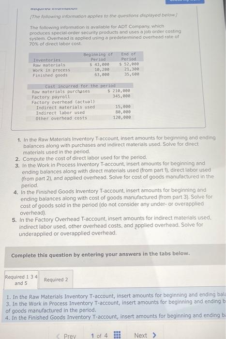 Solved [The following information applies to the questions | Chegg.com