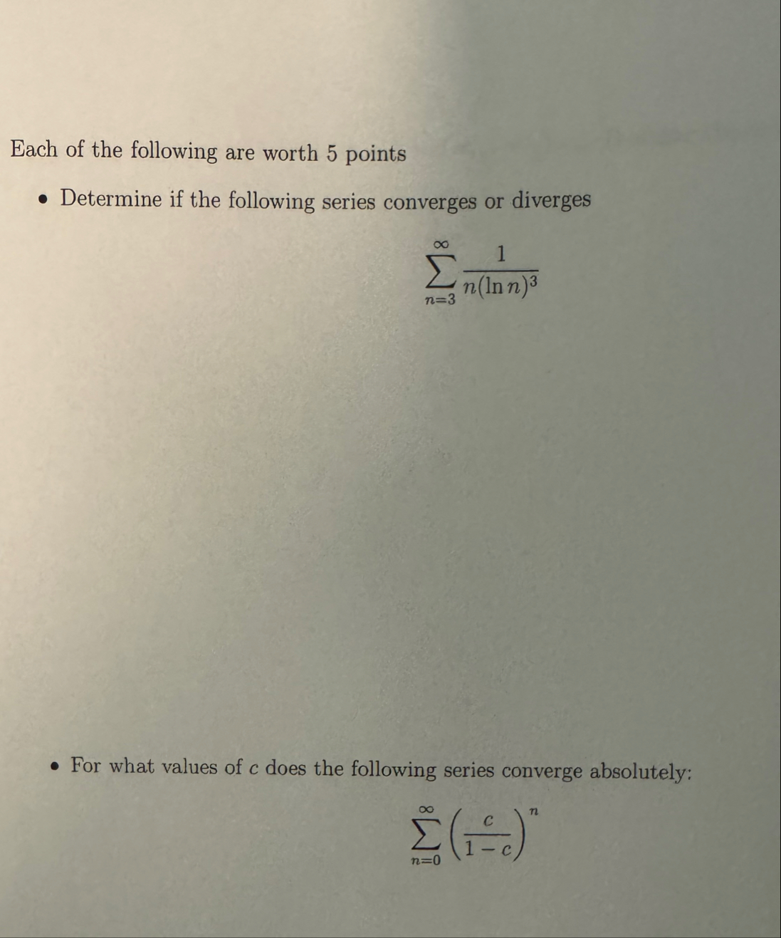 Solved Each of the following are worth 5 ﻿pointsDetermine if | Chegg.com