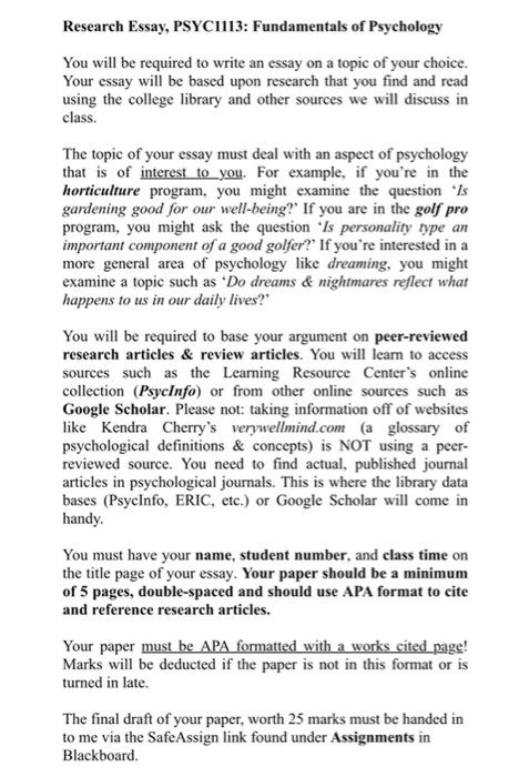 psychology paper