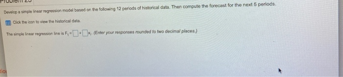 Solved Develop a simple linear regression model based on the | Chegg.com