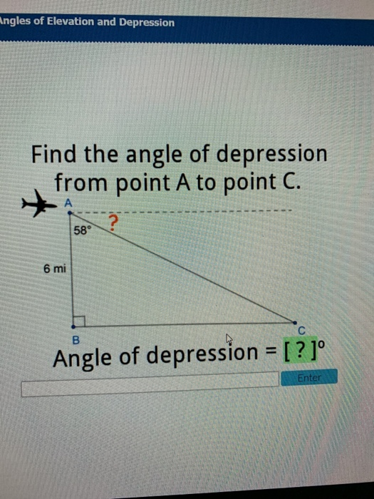 Solved Angles Of Elevation And Depression Find The Angle Of | Chegg.com