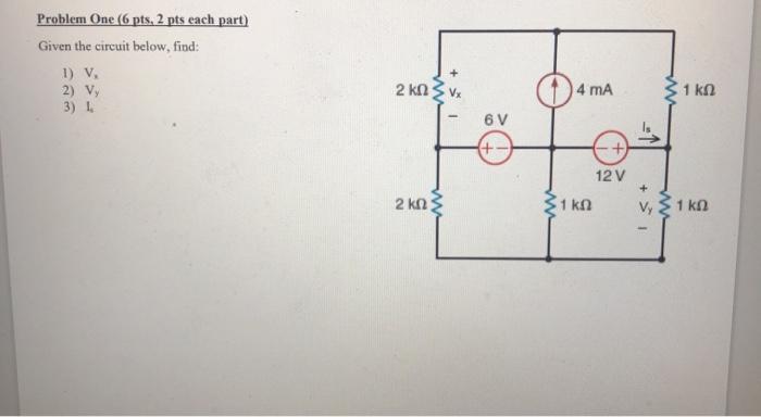 Solved Problem One (6 pts, 2 pts each part) Given the | Chegg.com
