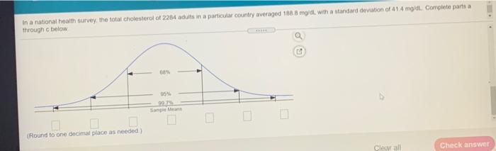 Solved In a national health survey, the total cholesterol of | Chegg.com