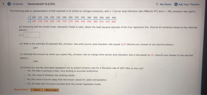 Solved 3. -14 points DevoreStat9 12..019. My Notes Ask Your | Chegg.com