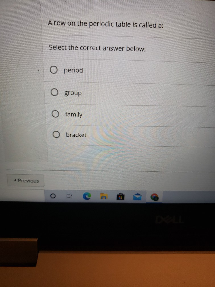 Solved A row on the periodic table is called a Select the Chegg