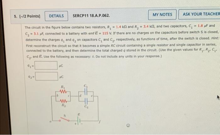 Solved The circuit in the figure below contains two | Chegg.com