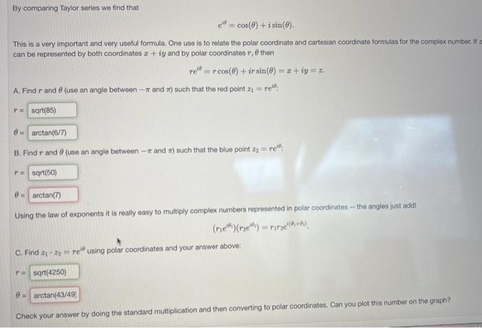 Solved Here are several points on the complex plane: The red | Chegg.com