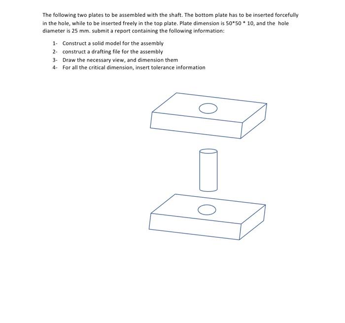 Solved The following two plates to be assembled with the | Chegg.com