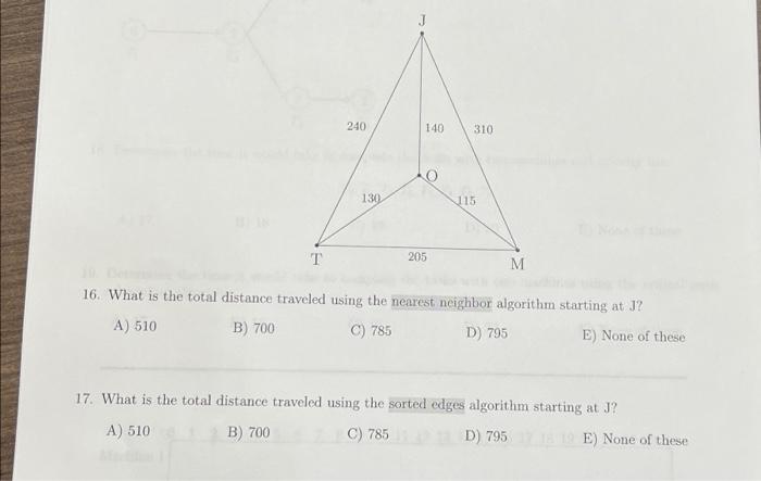 Solved 16. What is the total distance traveled using the | Chegg.com