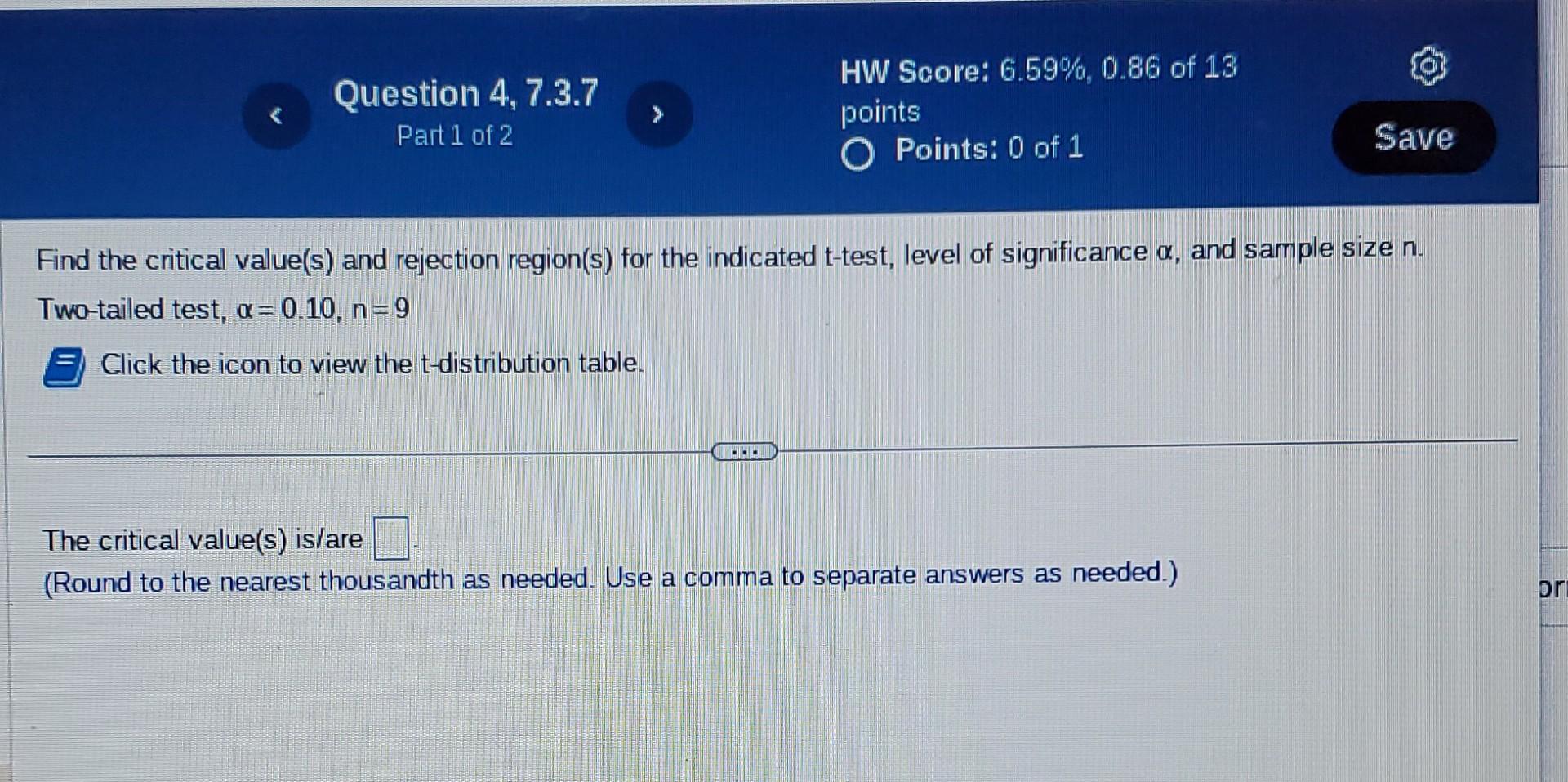 Solved Find the critical value(s) and rejection region(s) | Chegg.com