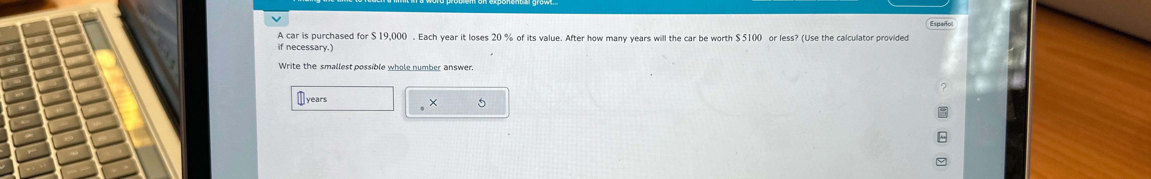 Solved A car is purchased for $19,000. ﻿Each year it loses | Chegg.com