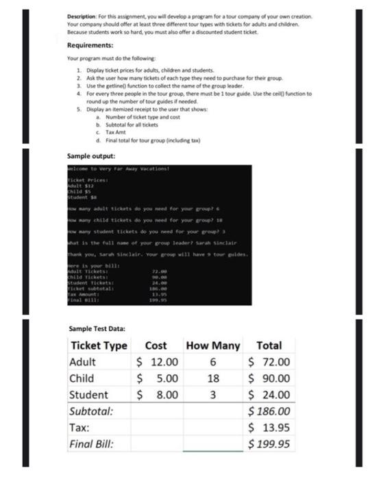 Solved Description for this assignment, you will develop a | Chegg.com