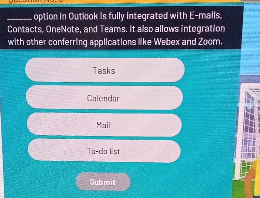 Solved Option In Outlook Is Fully Integrated With E-mails, | Chegg.com