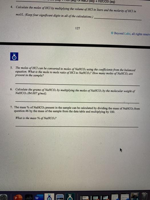 Solved IL Aa 616 Analysis of Baking Soda Titrations