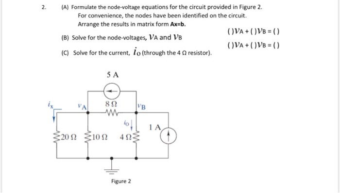 Solved 2. (A) Formulate the node-voltage equations for the | Chegg.com