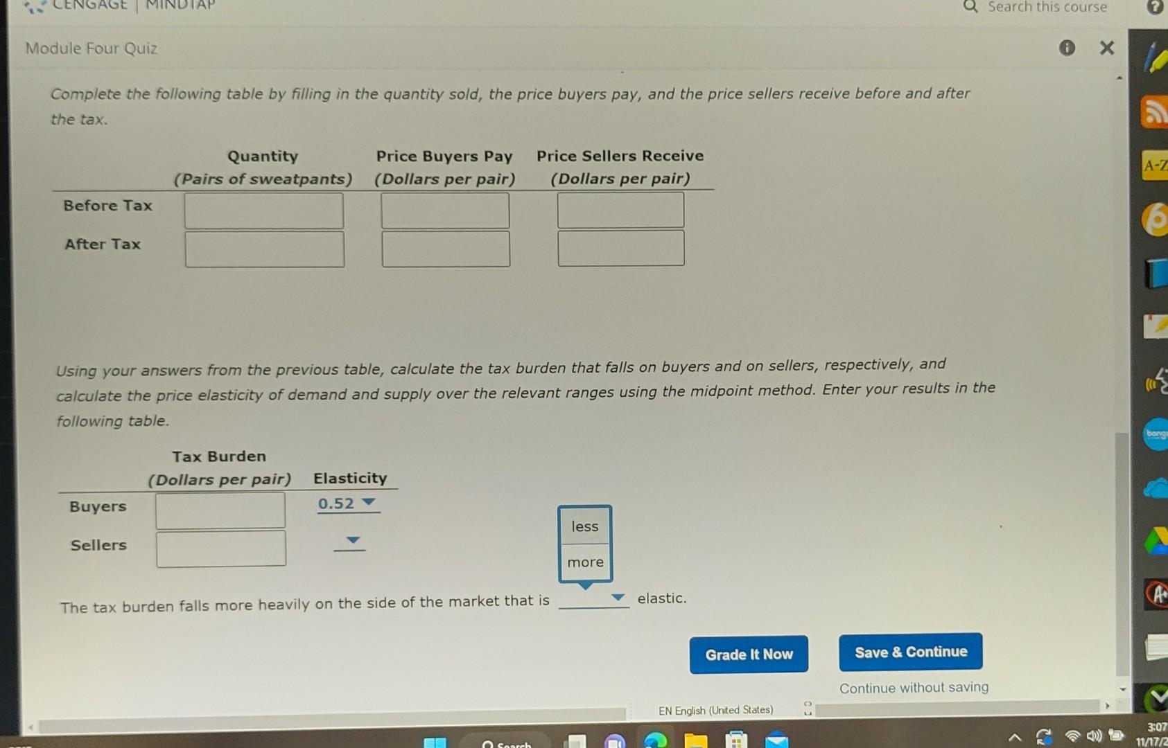 Solved 3 Effect Of A Tax On Buyers And Sellers The Chegg