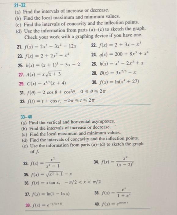 Solved (a) Find the intervals of increase or decrease. (b) | Chegg.com