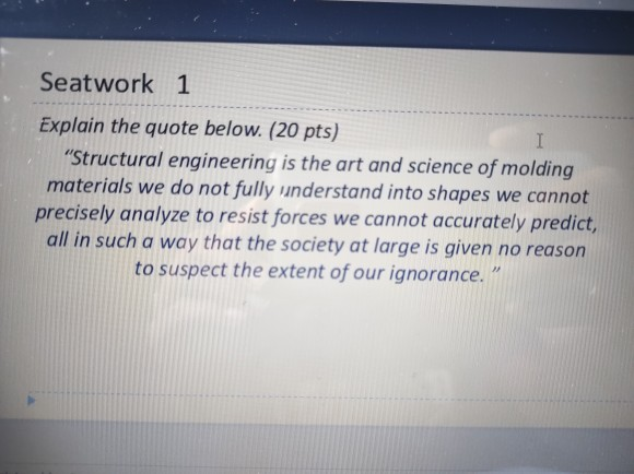 Solved Seatwork 1 Explain the quote below. (20 pts) I | Chegg.com
