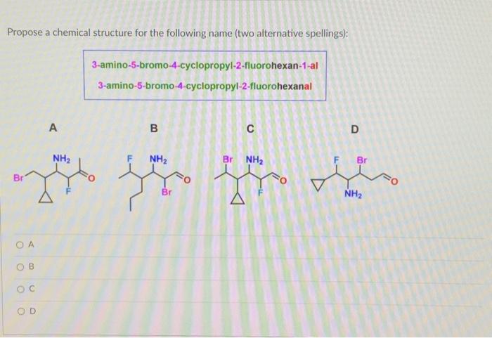 Solved Propose a chemical structure for the following name | Chegg.com