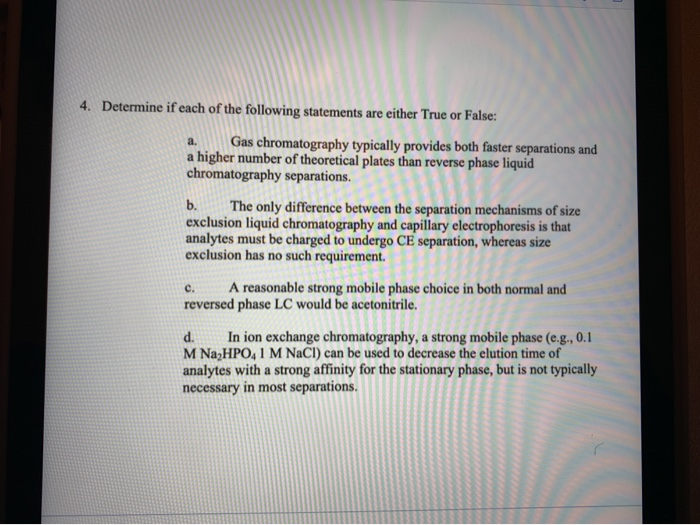 Solved 4. Determine if each of the following statements are | Chegg.com