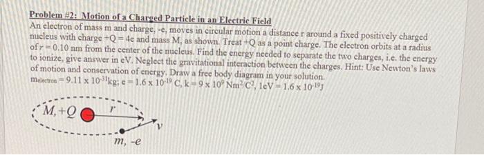 Solved Problem H2: Motion of a Charged Particle in an | Chegg.com
