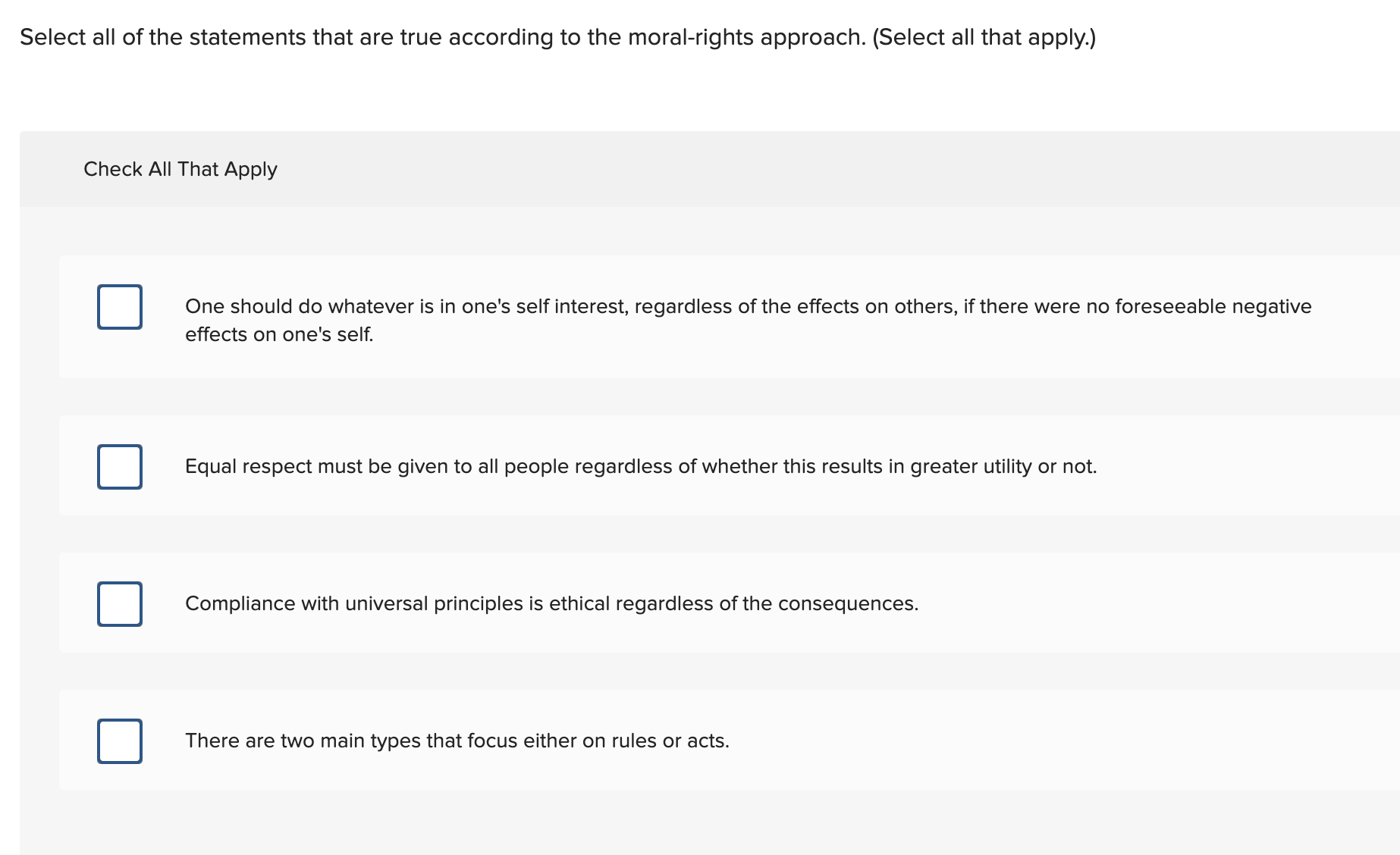 Solved Select all of the statements that are true according | Chegg.com