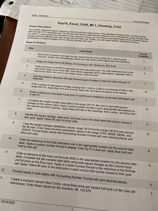 of zor gertruction exp19_excel_ch06_ml1_housing_cost project description your friends, and valerie fogsong, want to build the