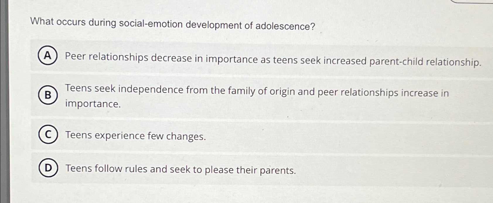 Solved What occurs during social-emotion development of | Chegg.com