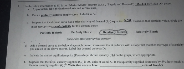 Solved 1. Market For Good X Below Use The Below Information | Chegg.com