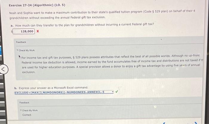 Solved Exercise 27-24 (Algorithmic) ( LO, 5 ) Noah and | Chegg.com