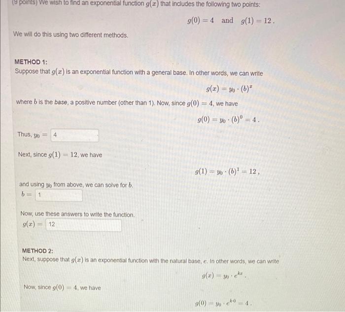 Solved 9(1) = 4o. (b)' = 12, And Using Yo From Above, We Can | Chegg.com