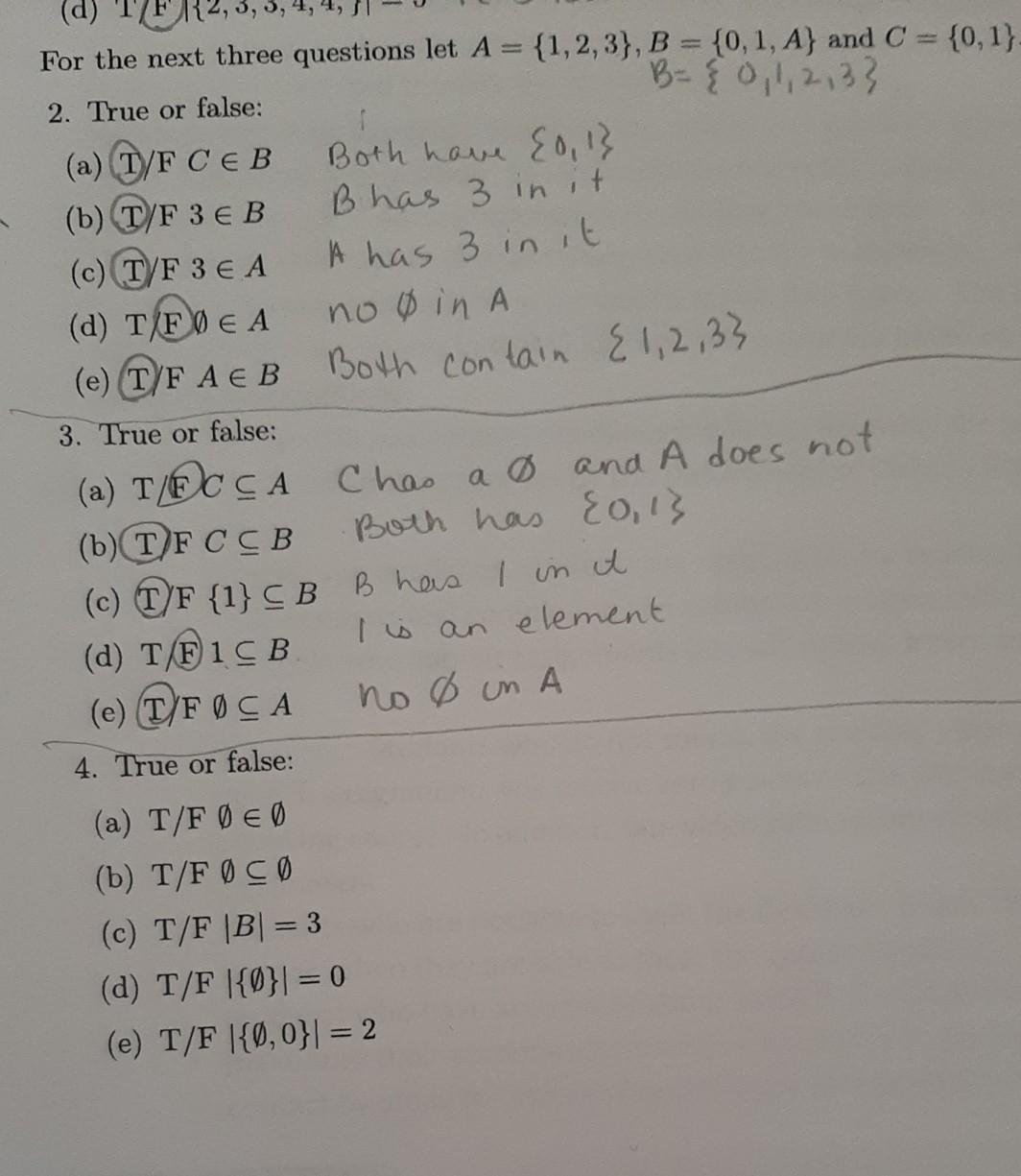 Solved (d) For the next three questions let A = {1,2,3}, B = | Chegg.com