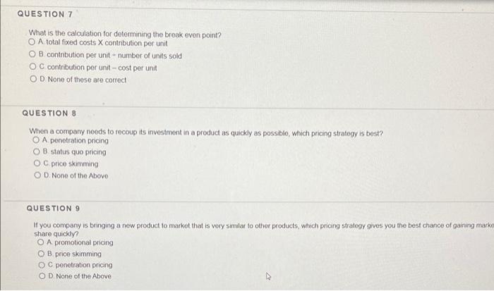 QUESTION 7 What is the calculation for determining | Chegg.com