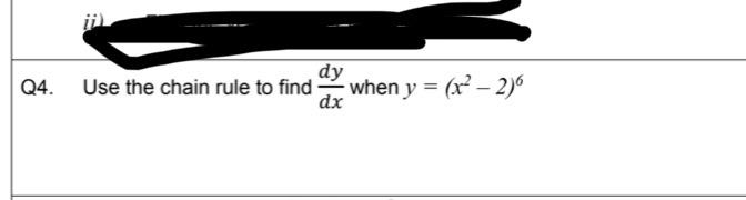 Solved Q4 Use The Chain Rule To Find Dxdy When Y X2−2 6