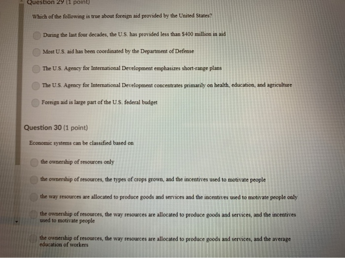 Solved Question 29 (1 point) Which of the following is true | Chegg.com