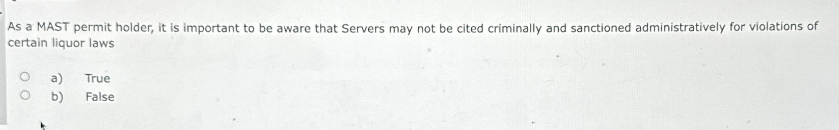 Solved As a MAST permit holder, it is important to be aware | Chegg.com