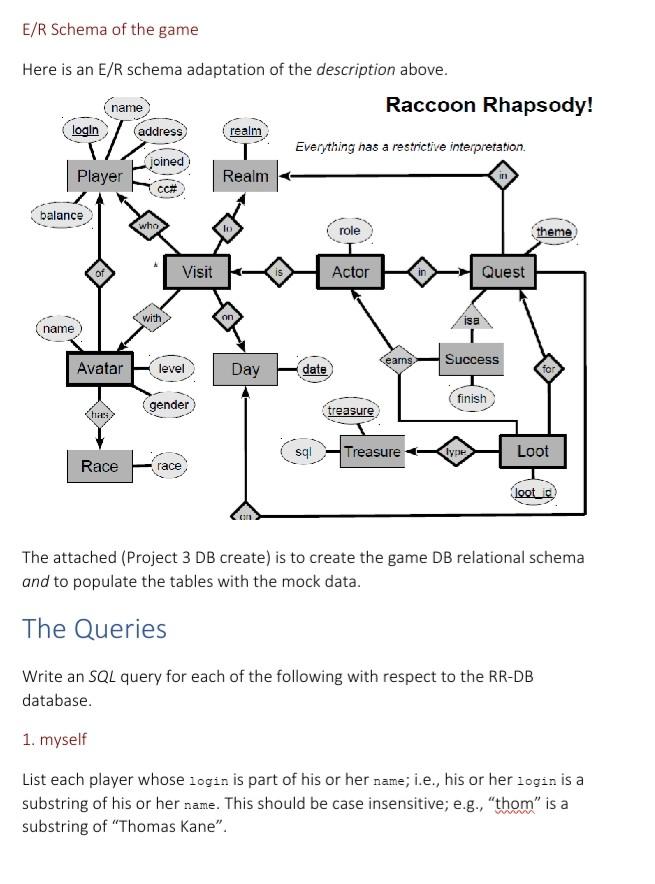 Solved Project #3 SQL Queries The Project In this project, | Chegg.com