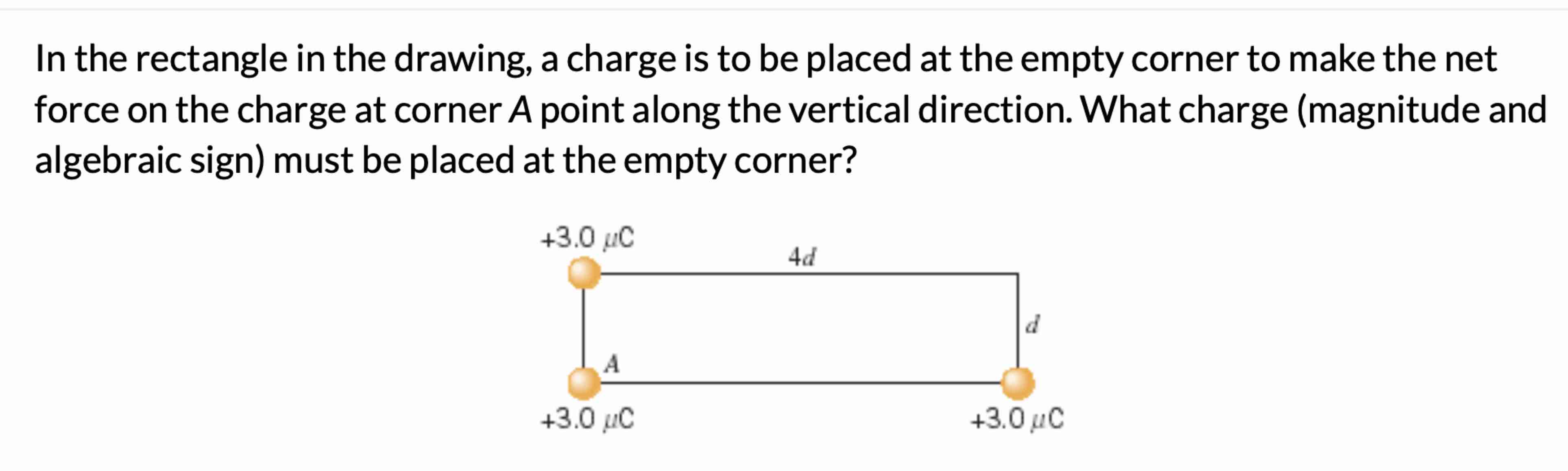 Solved In the rectangle in the drawing, a charge is to be | Chegg.com
