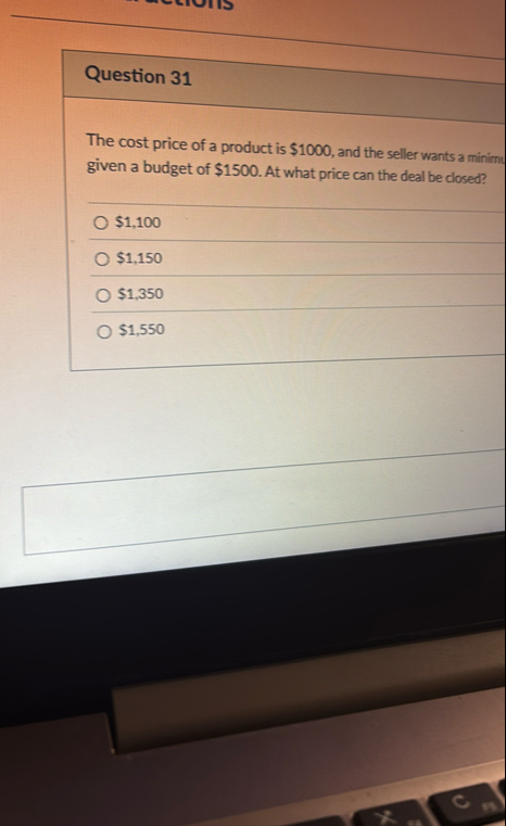 Solved Question 31The cost price of a product is $1000, ﻿and | Chegg.com